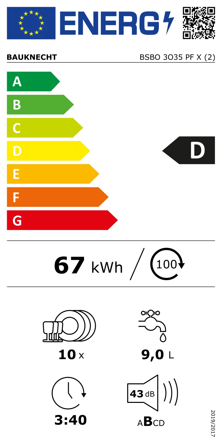 Energy Class D - Full EU energy label