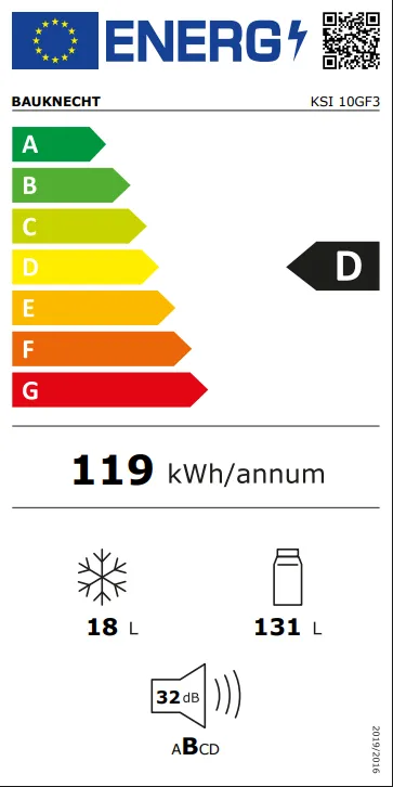 Energy Class D - Full EU energy label