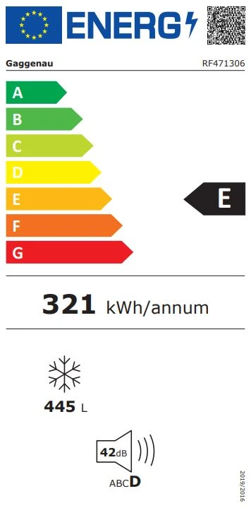 Energieklasse E - Vollständiges EU-Energielabel
