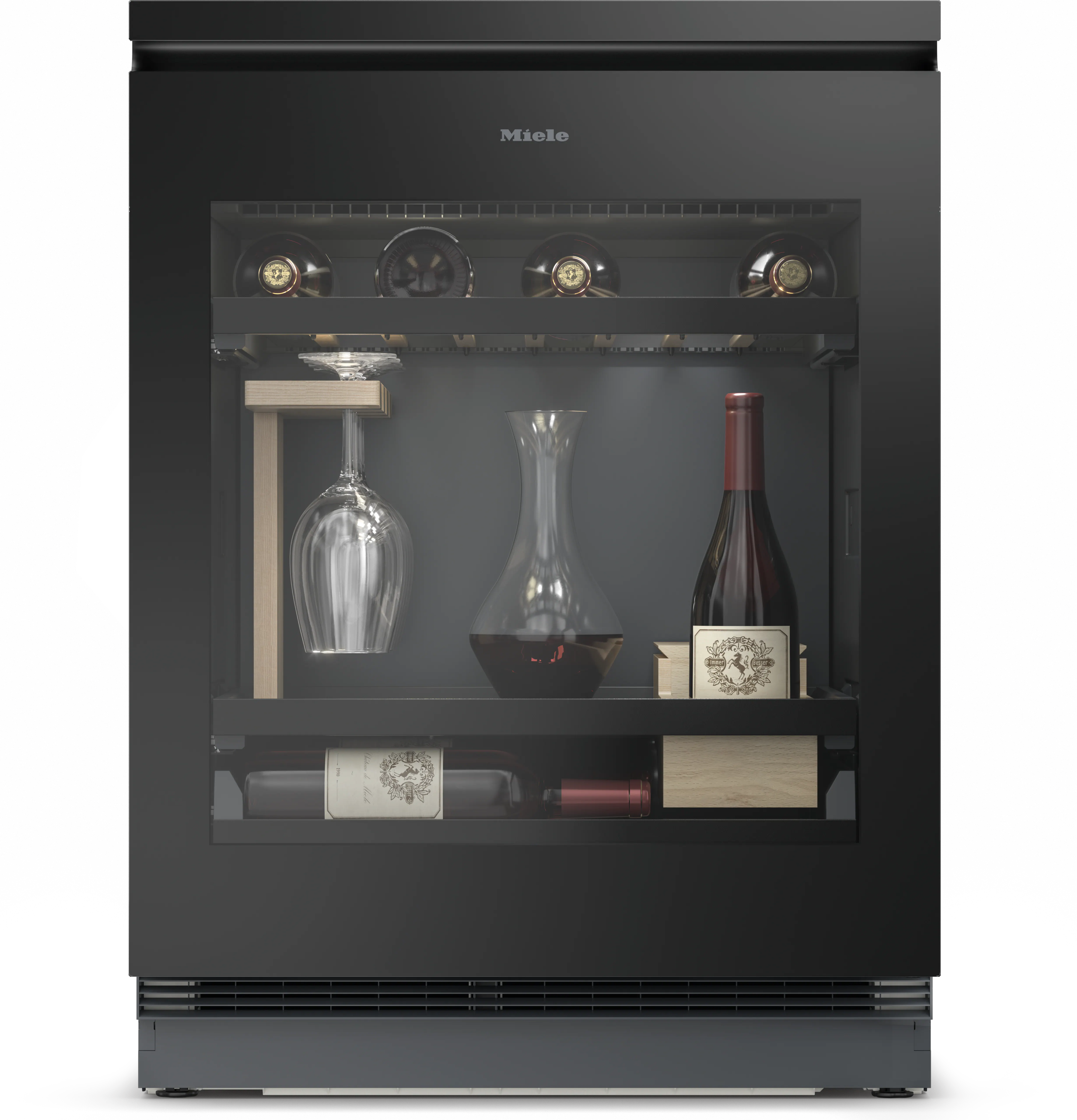 Miele KWTUS 7055 F Unterbau-Weintemperierschrank Obsidianschwarz