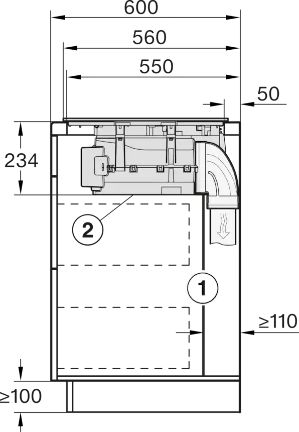 Miele KMDA 7676 FL-A Induktionskochfeld mit integriertem Wrasenabzug Schwarz