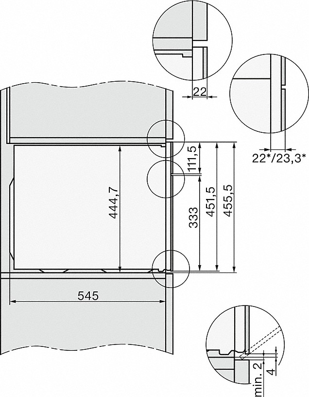 Miele H 7440 BMX Griffloser Kompakt-Backofen mit Mikrowelle Brillantweiß