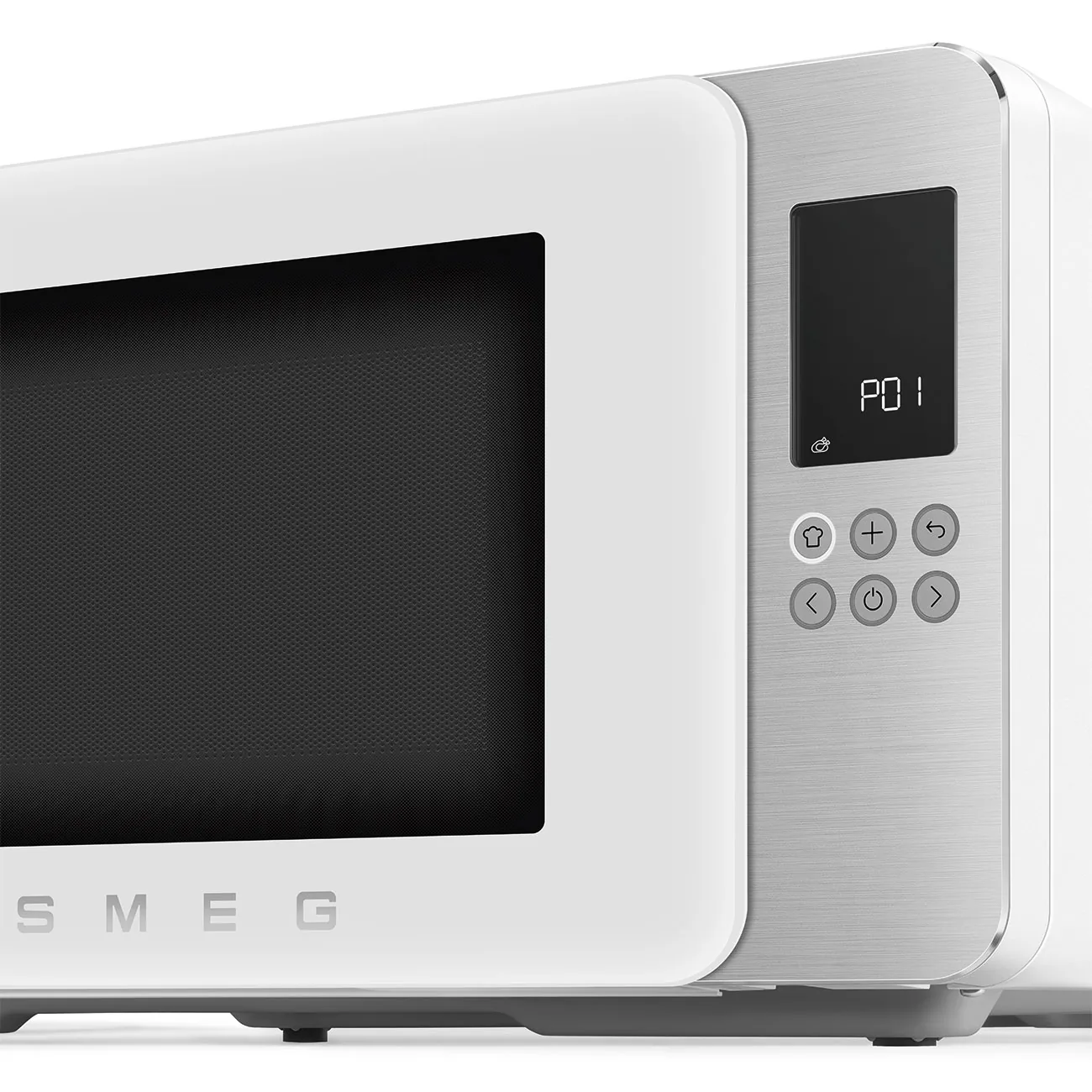 Smeg MOC01WHMEU Kombi-Tisch-Mikrowelle Weiß-Matt-Aluminium