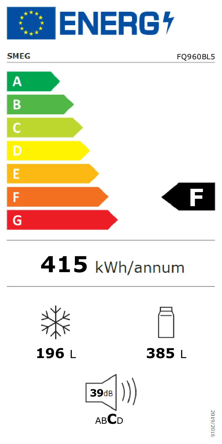 Energieklasse F - Vollständiges EU-Energielabel