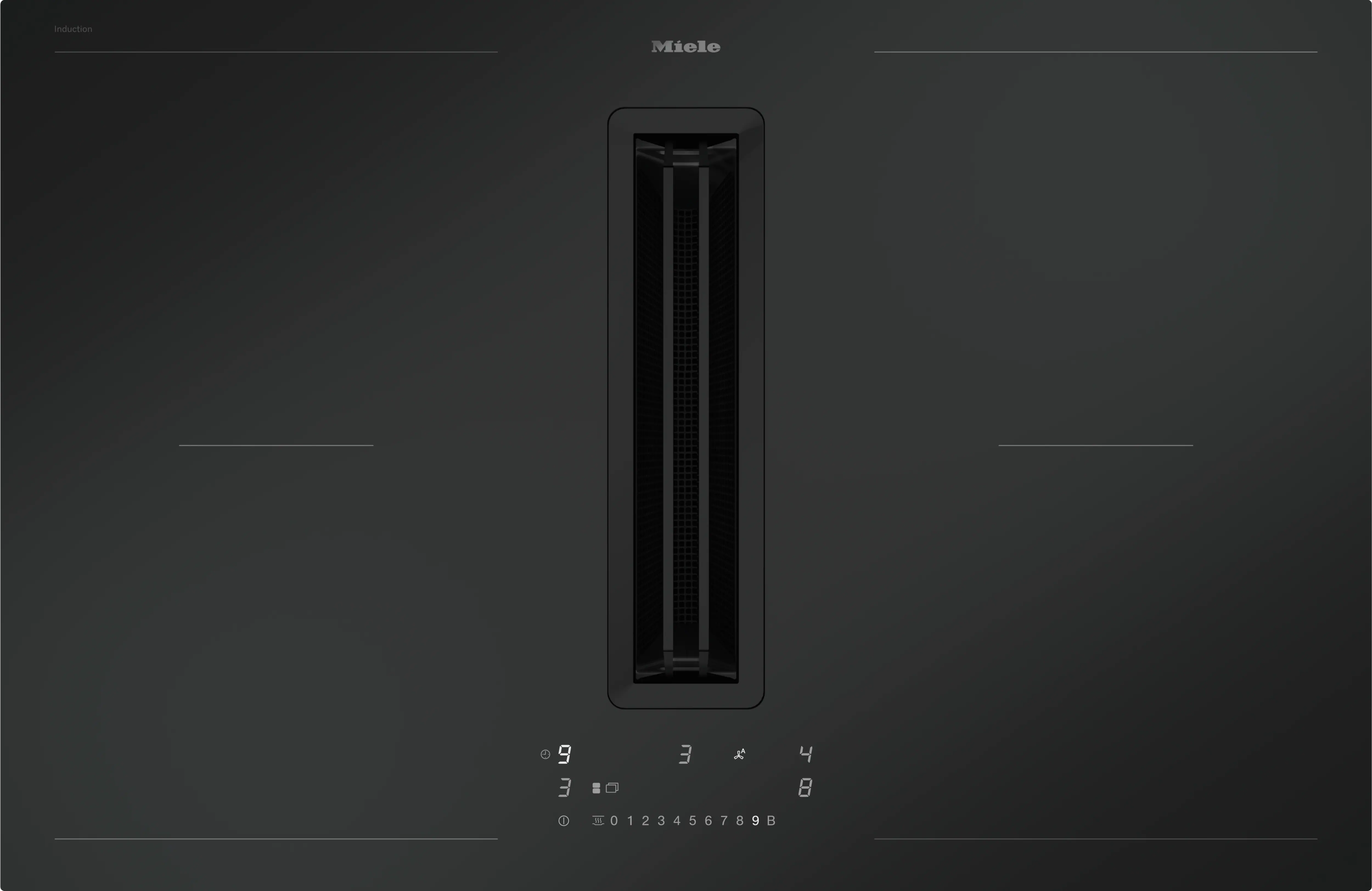 Miele KMDA 7876 FL-1 Herdunabhängiges Induktionskochfeld mit Tischlüfter Mattschwarz