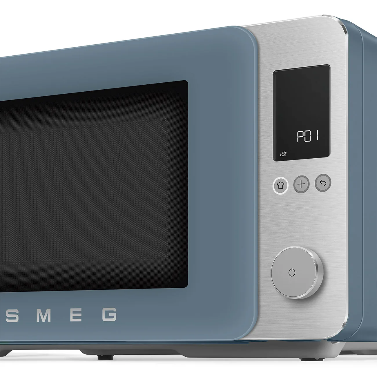 Smeg MOC02SBMEU Kombi-Tisch-Mikrowelle Storm Blue-Matt-Aluminium