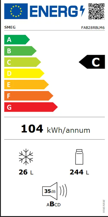 Energy Class C - Full EU energy label